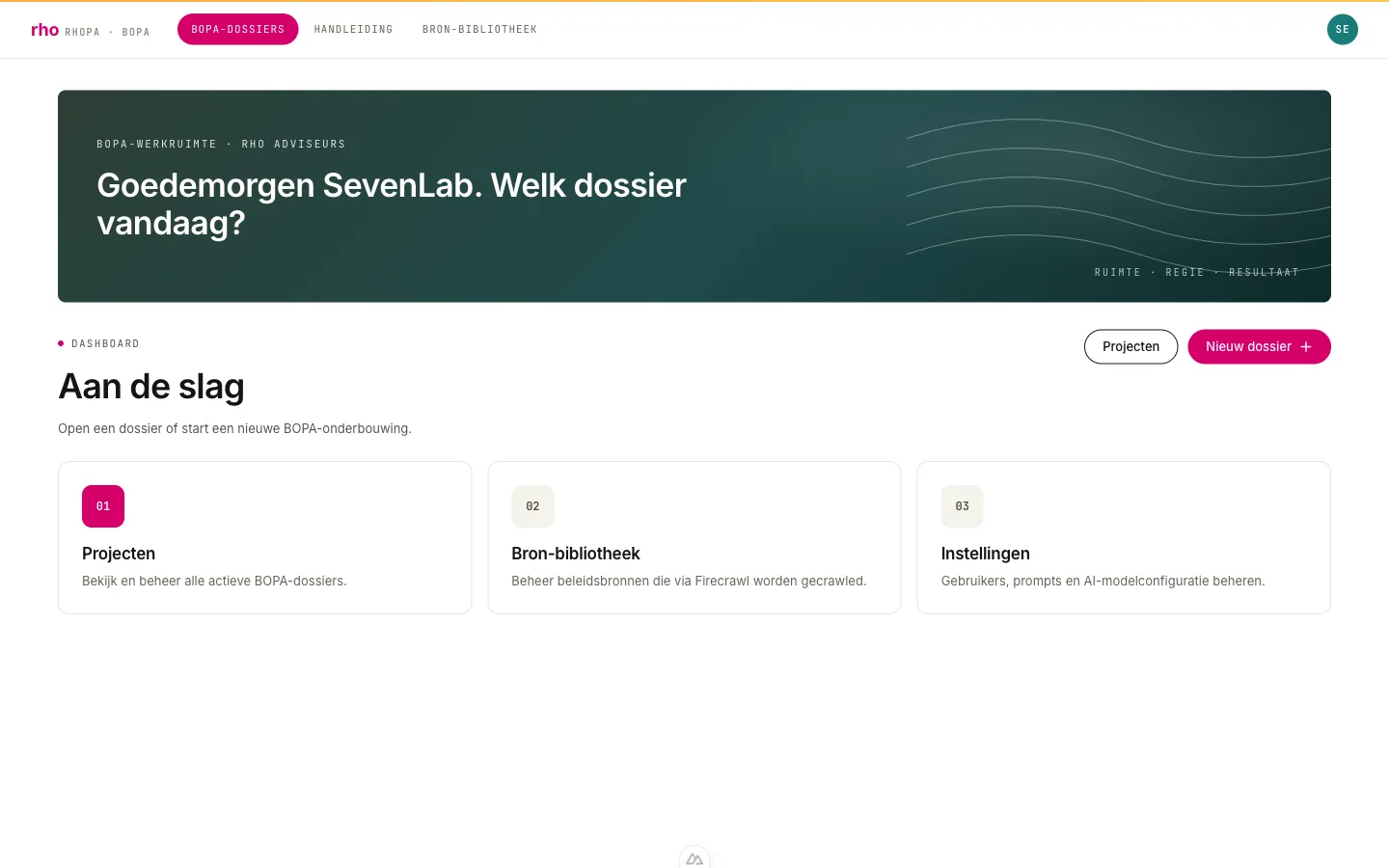 Automating spatial planning dossiers with a custom AI workspace — screenshot 1