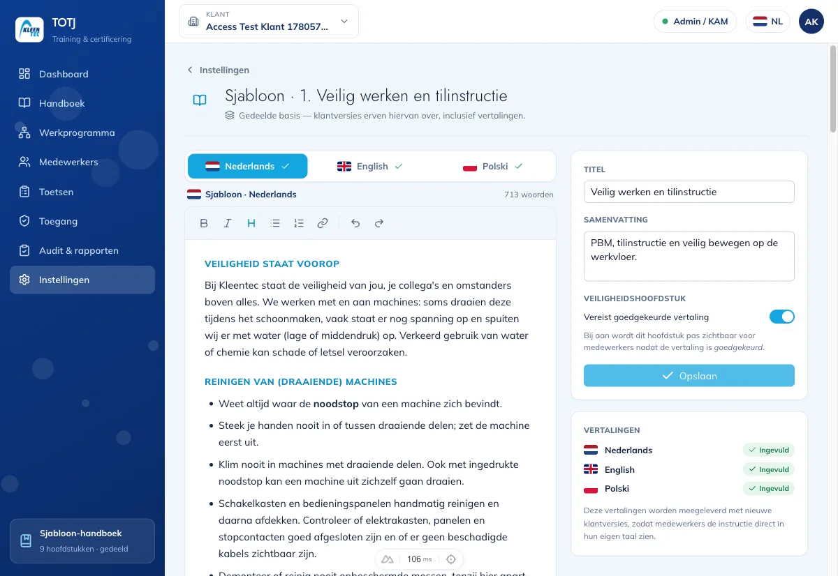 Digitising safety training for a multilingual industrial workforce — screenshot 3